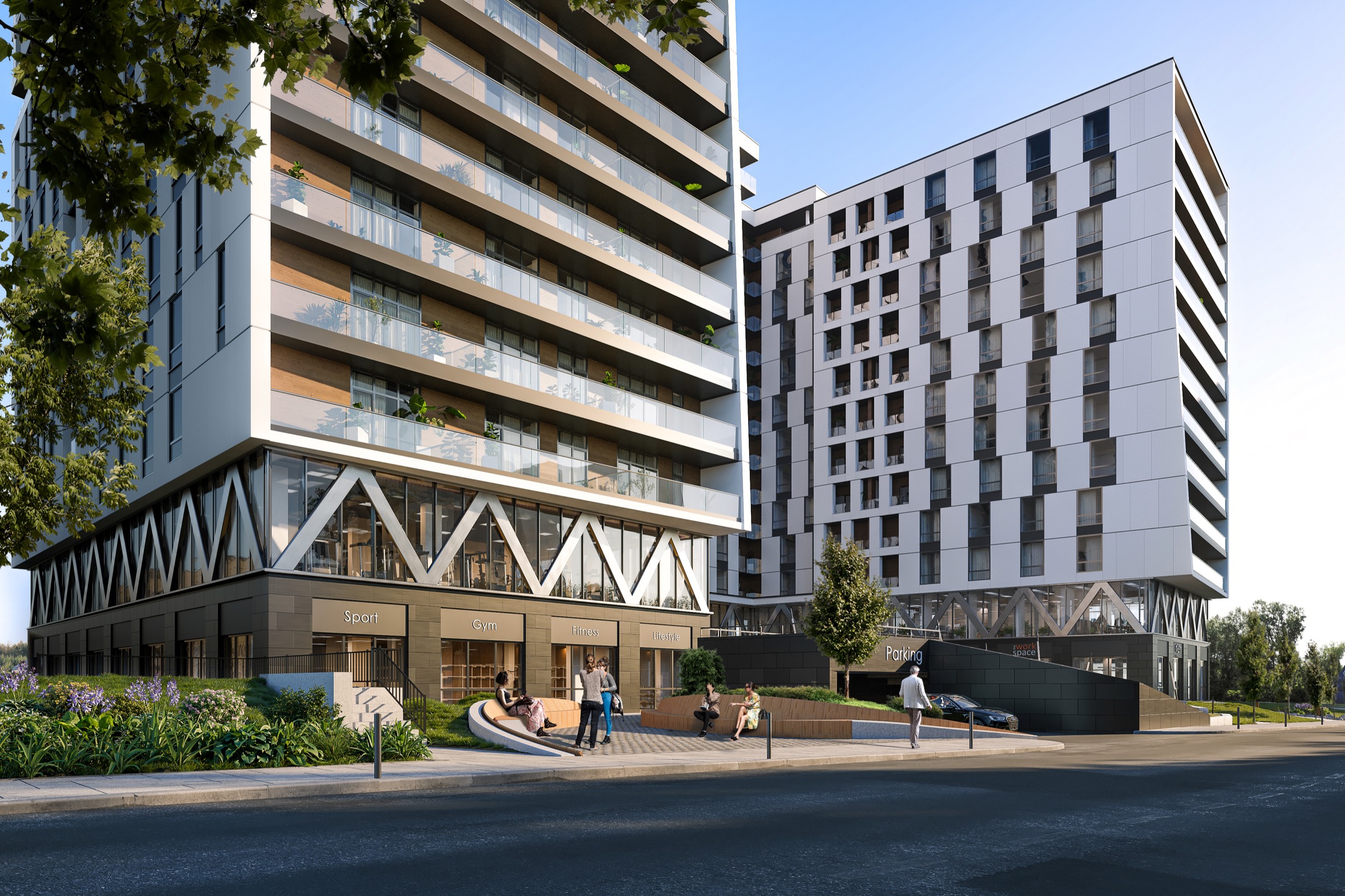 ЖК Lakeview — фасади житлового комплексу бізнес-класу біля озера у Львові
