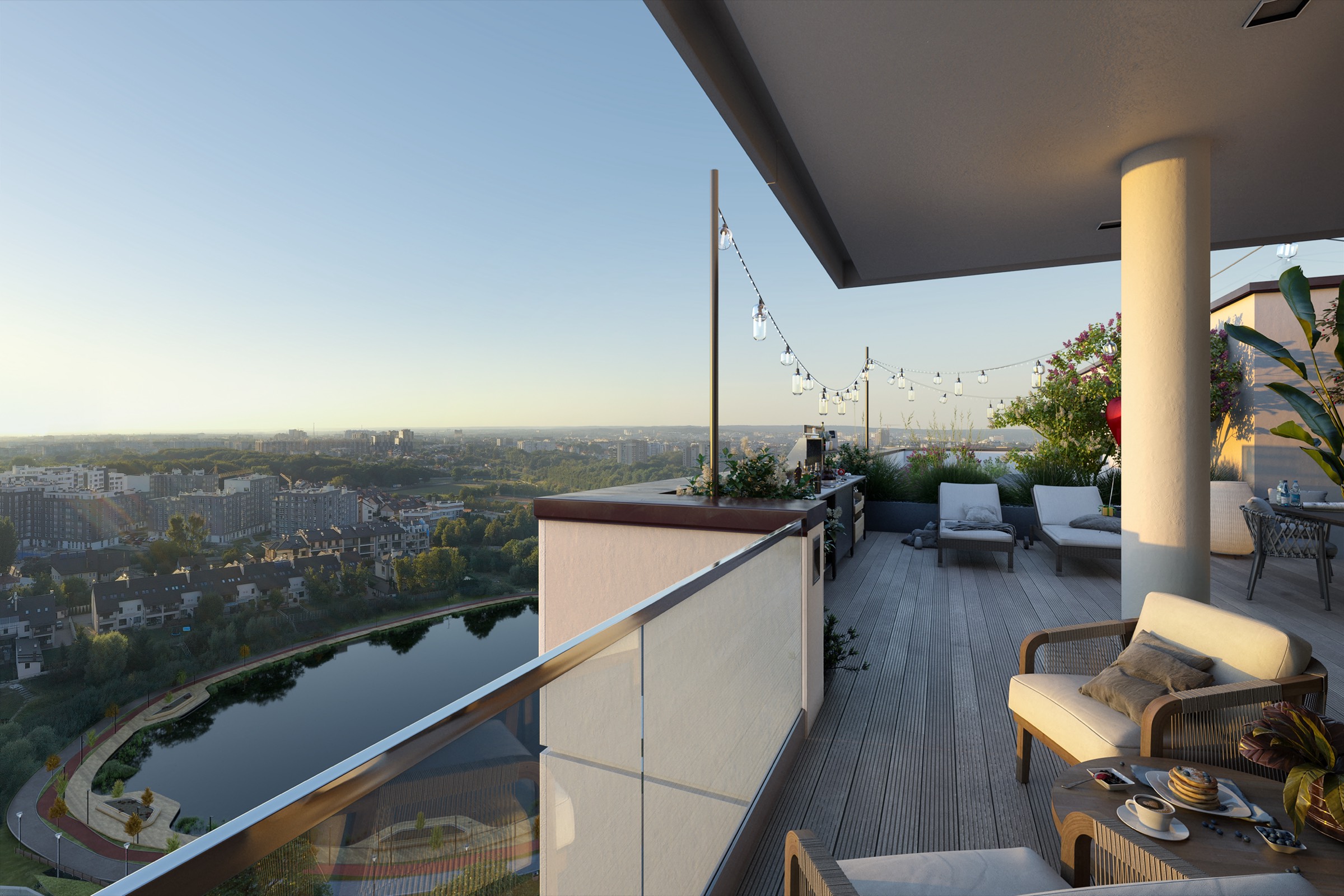 ЖК Lakeview — тераса квартири з прямим видом на озеро